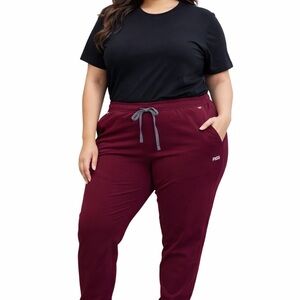 FIGS Burgundy Scrub Pants XL Jogger Style Drawstring Medical Workwear